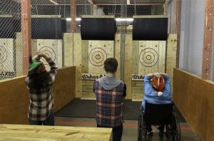 night reflections on city canal waterway in The Woodlands Texas