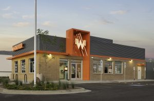 night reflections on city canal waterway in The Woodlands Texas